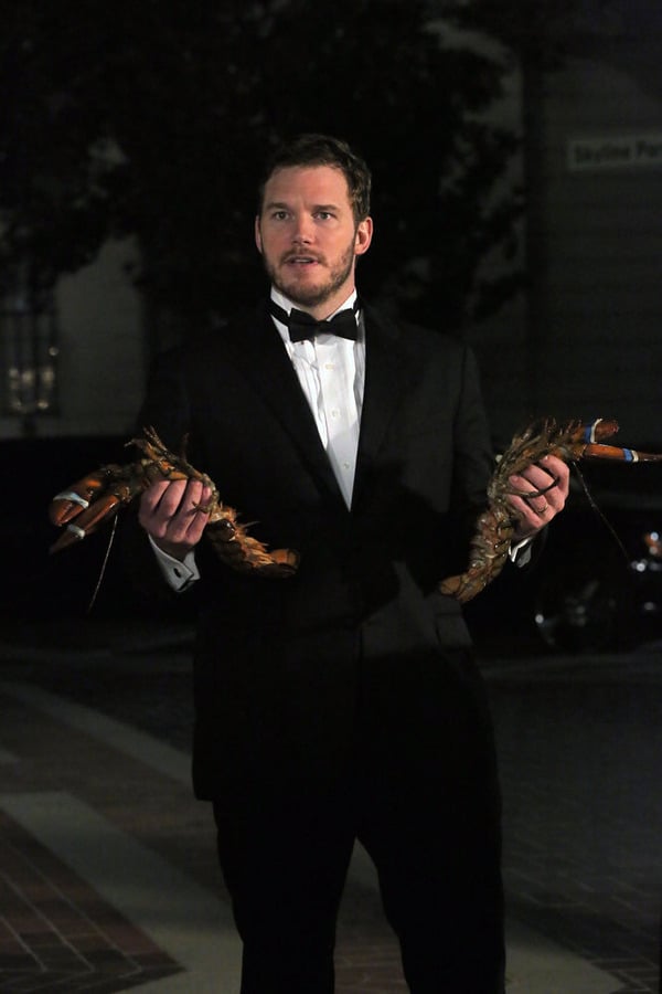 Andy (Chris Pratt) rocks an unexpected tux.