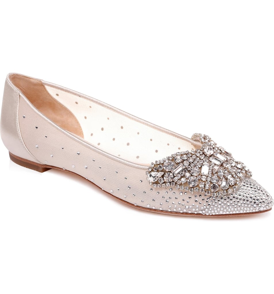 Badgley Mischka Quinn Embellished Pointed Toe Flats