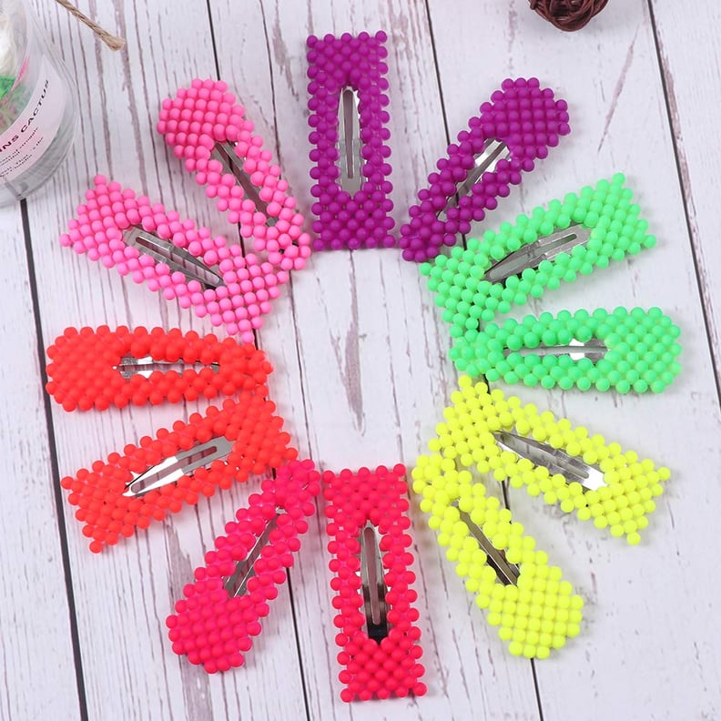 Cute Hair Accessories: Geometric Pearl Shape Colorful Snap Hair Clips