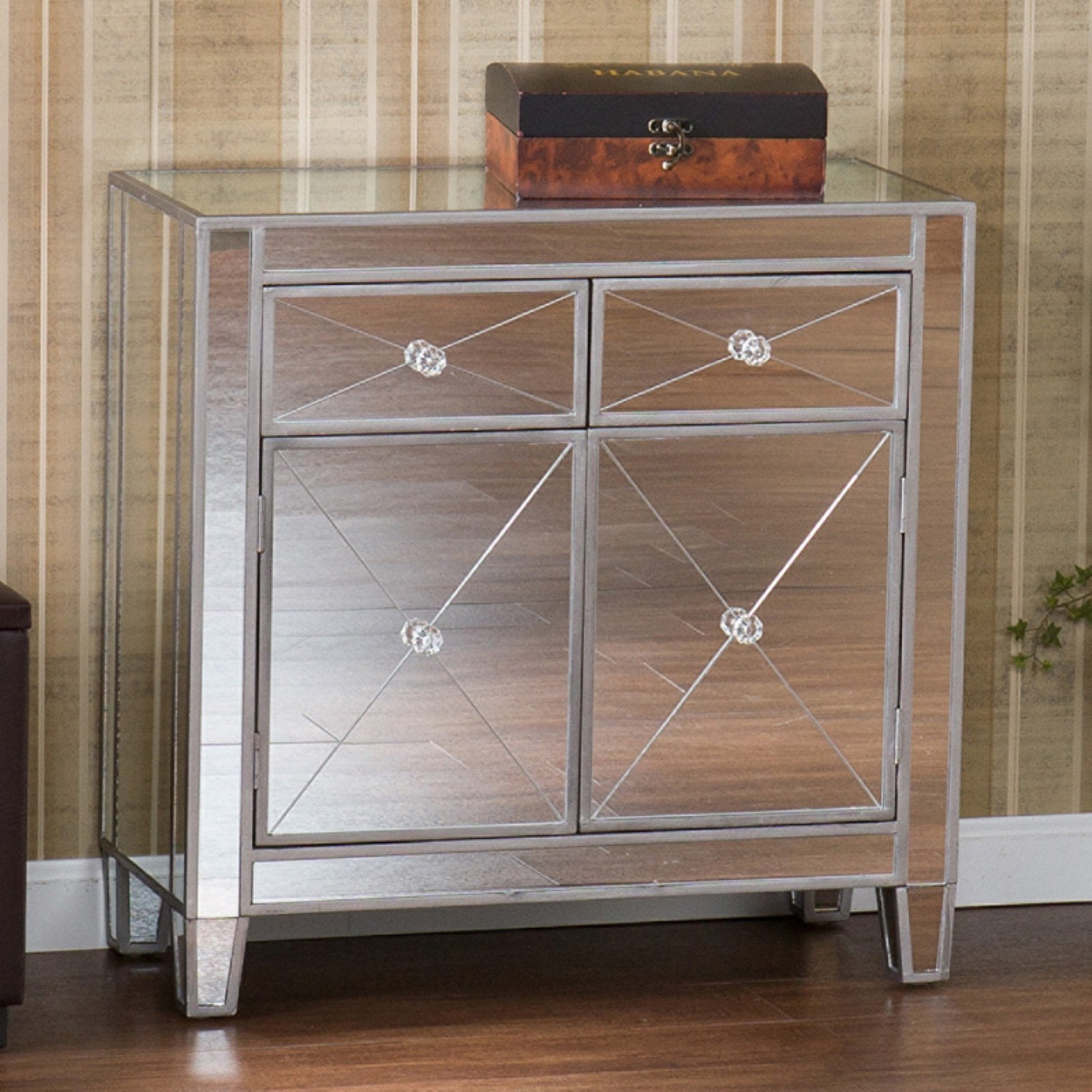Southern Enterprises Mirage Mirrored Cabinet Walmart s Got 37