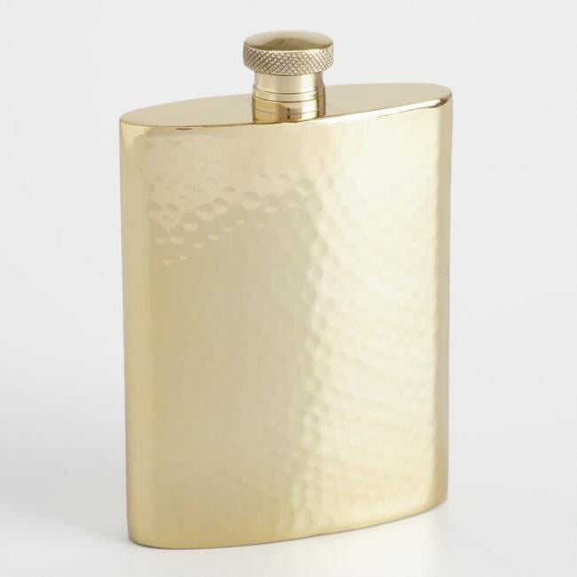 Hammered Gold Stainless Steel Flask