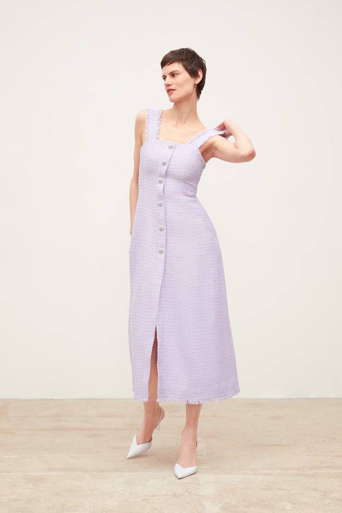 Tweed Dress With Gemstone Buttons