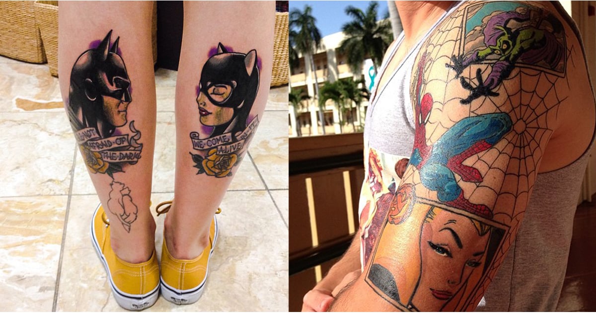 Tattoo uploaded by Marcin Kowolik  batman Catwoman sleeve dc  superhero realistic  Tattoodo