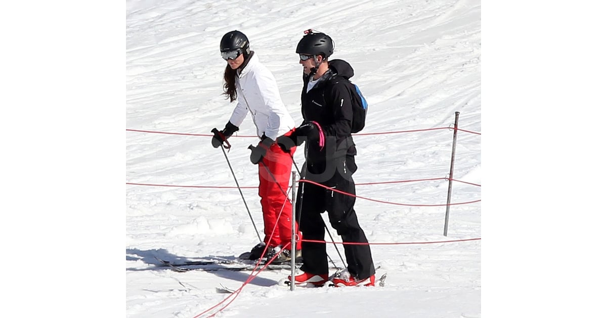 red ski outfit