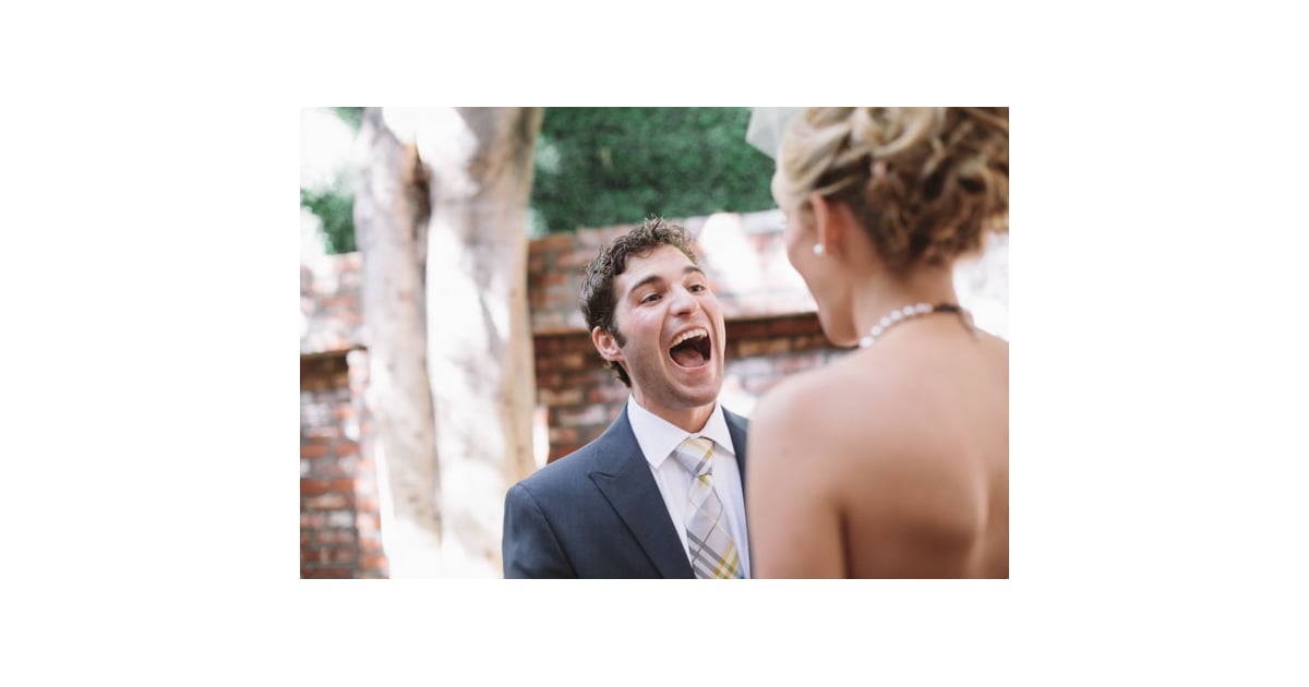 You Can Just Feel His Excitement First Look Wedding Photos Popsugar Love And Sex Photo 2 