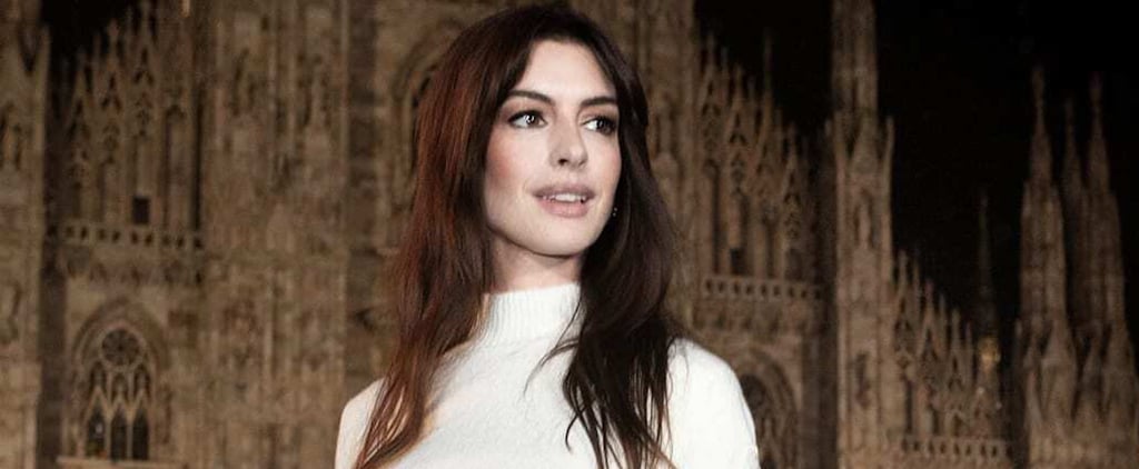 Anne Hathaway at Moncler During Milan Fashion Week