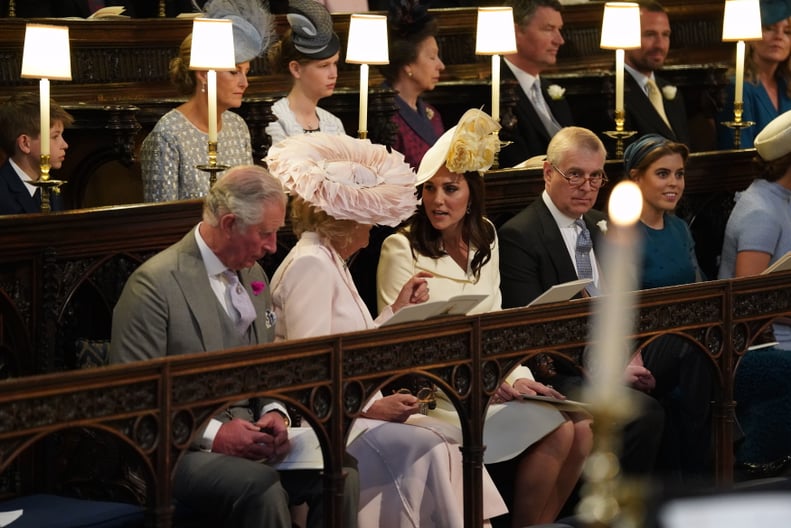 Prince Charles, Camilla, Duchess of Cornwall, Kate Middleton, Prince Andrew, and Princess Beatrice