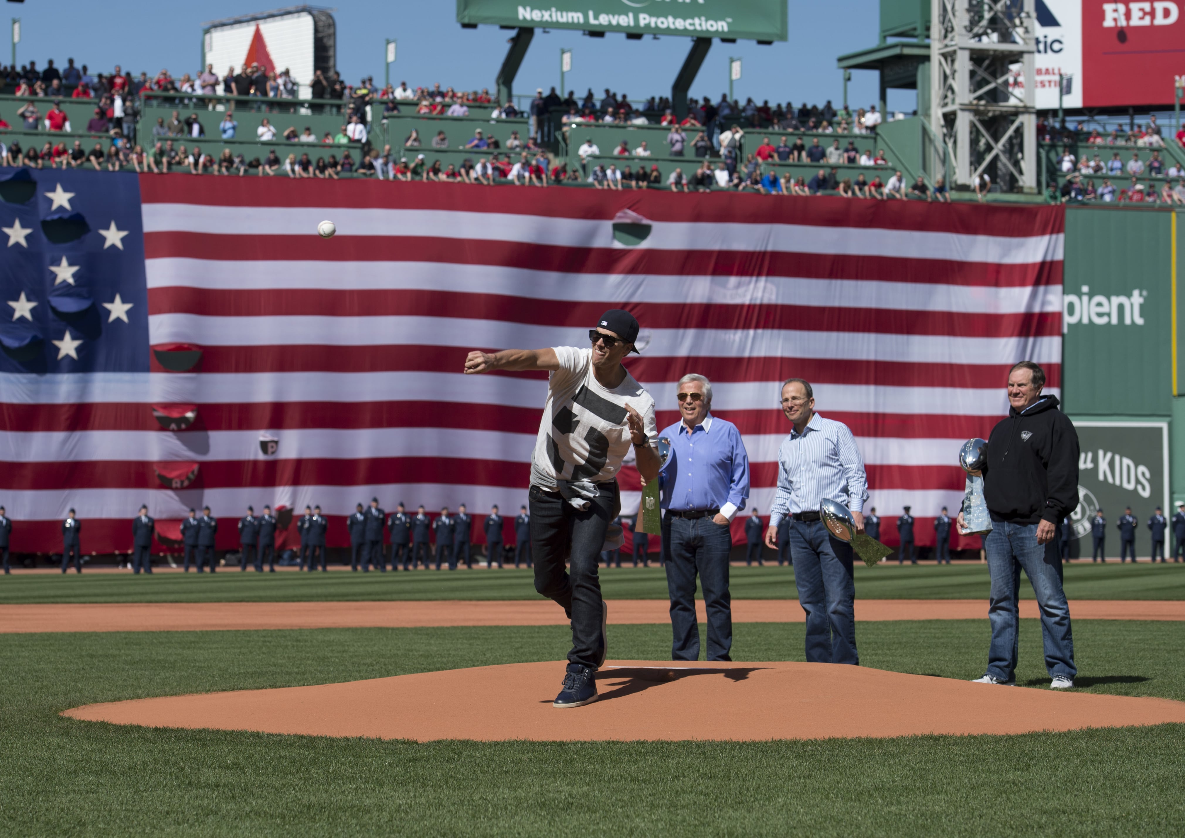 Tom Brady Throws First Pitch at Boston Red Sox Game