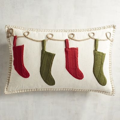 Traditional Holiday Stockings Pillow ($35)