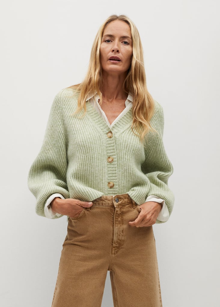 Buttoned ribbed cardigan