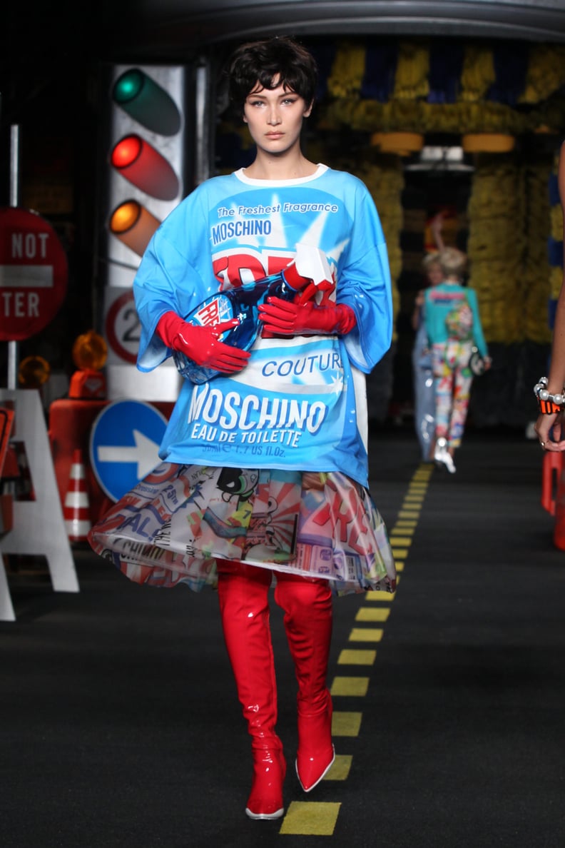 Bella Hadid Walking the Moschino Spring '16 Runway