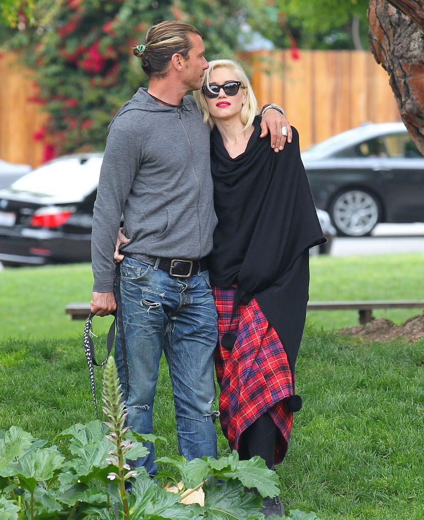 Gavin planted a kiss on Gwen during a stroll in LA in April 2013.