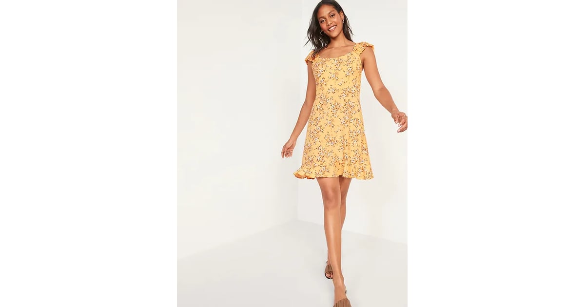 Old Navy Fit and Flare Puff Sleeve Floral Print Dress Old Navy s