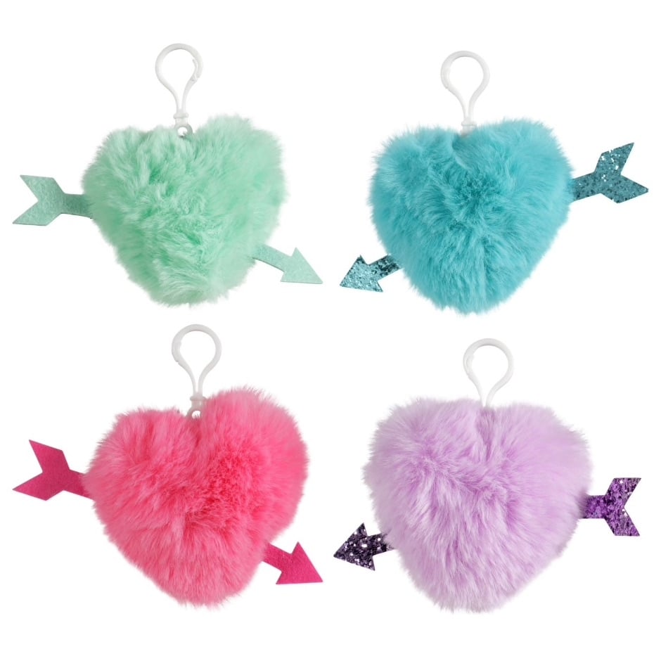 Pom Pom Hearts With Glitter Arrows