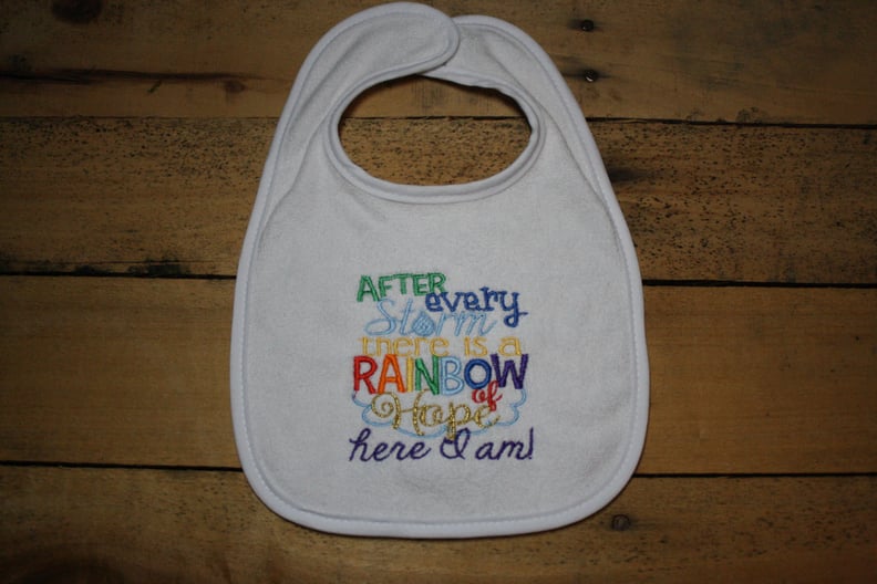 Rainbow Baby Embroidered Bib