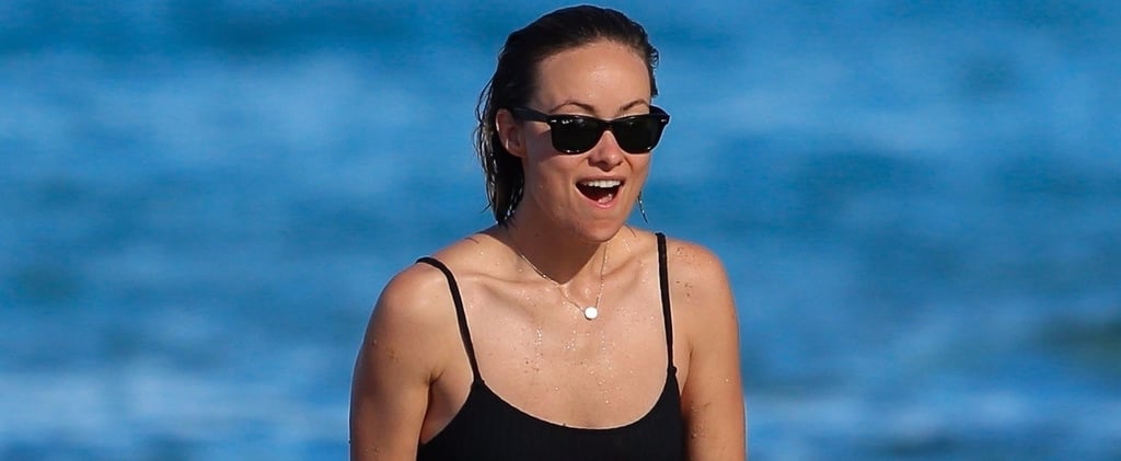 Olivia Wilde's Solid & Striped Belted Swimsuit
