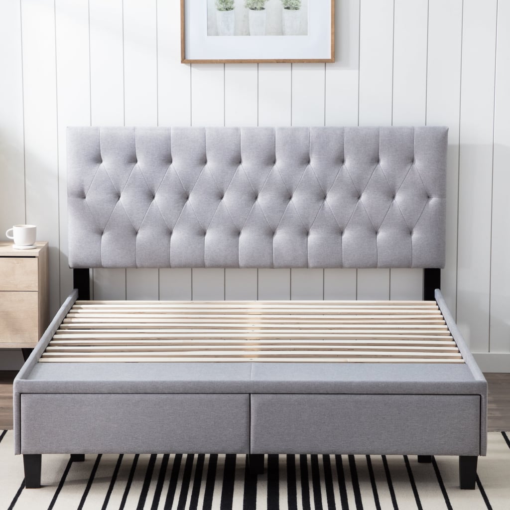 Galey Tufted Upholstered Low Profile Storage Platform Bed Best Furniture With Storage From