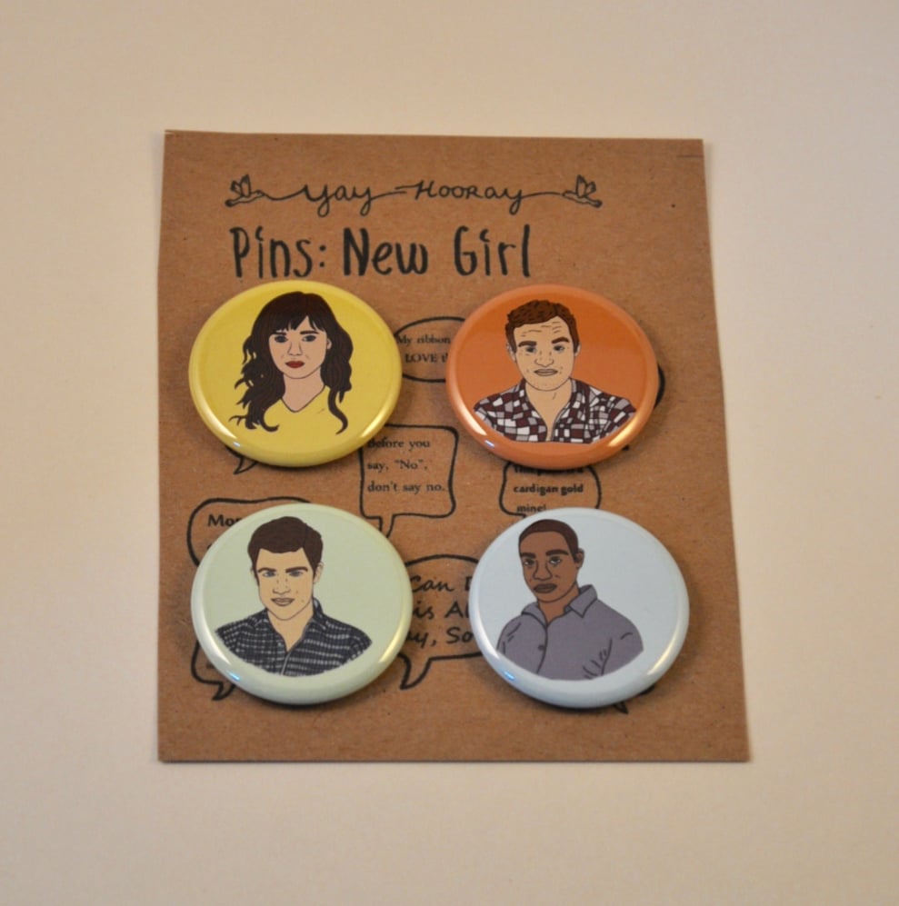 New Girl Cast Pins and Magnets ($8)