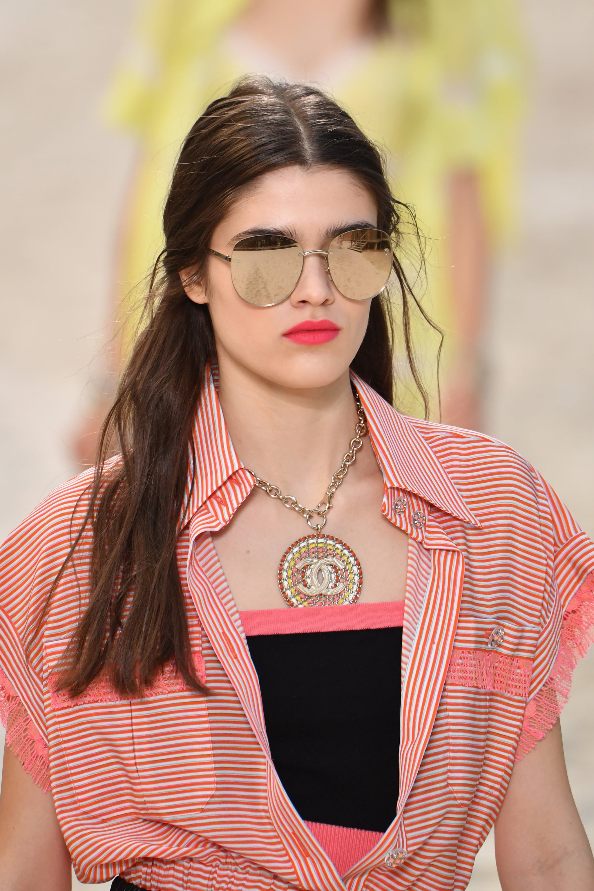 CHANEL on X: Model Blesnya Minher wears sunglasses surrounded by