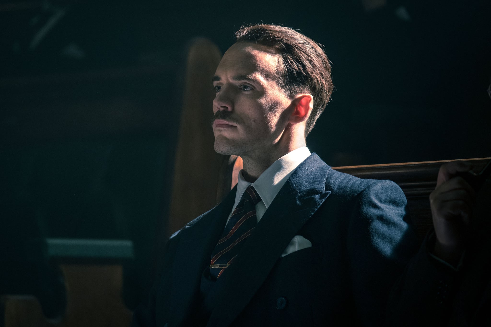 WARNING: Embargoed for publication until 00:00:01 on 20/08/2019 - Programme Name: Peaky Blinders V - TX: n/a - Episode: Peaky Blinders V Ep 1 (No. 1) - Picture Shows:  Oswald Mosley (SAM CLAFLIN) - (C) Caryn Mandabach Productions Ltd. 2019 - Photographer: Robert Viglasky