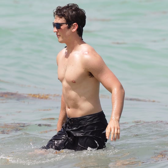 Miles Teller and His Girlfriend on the Beach in Miami