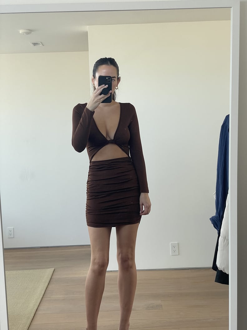 Brown Twist-Front Dress
