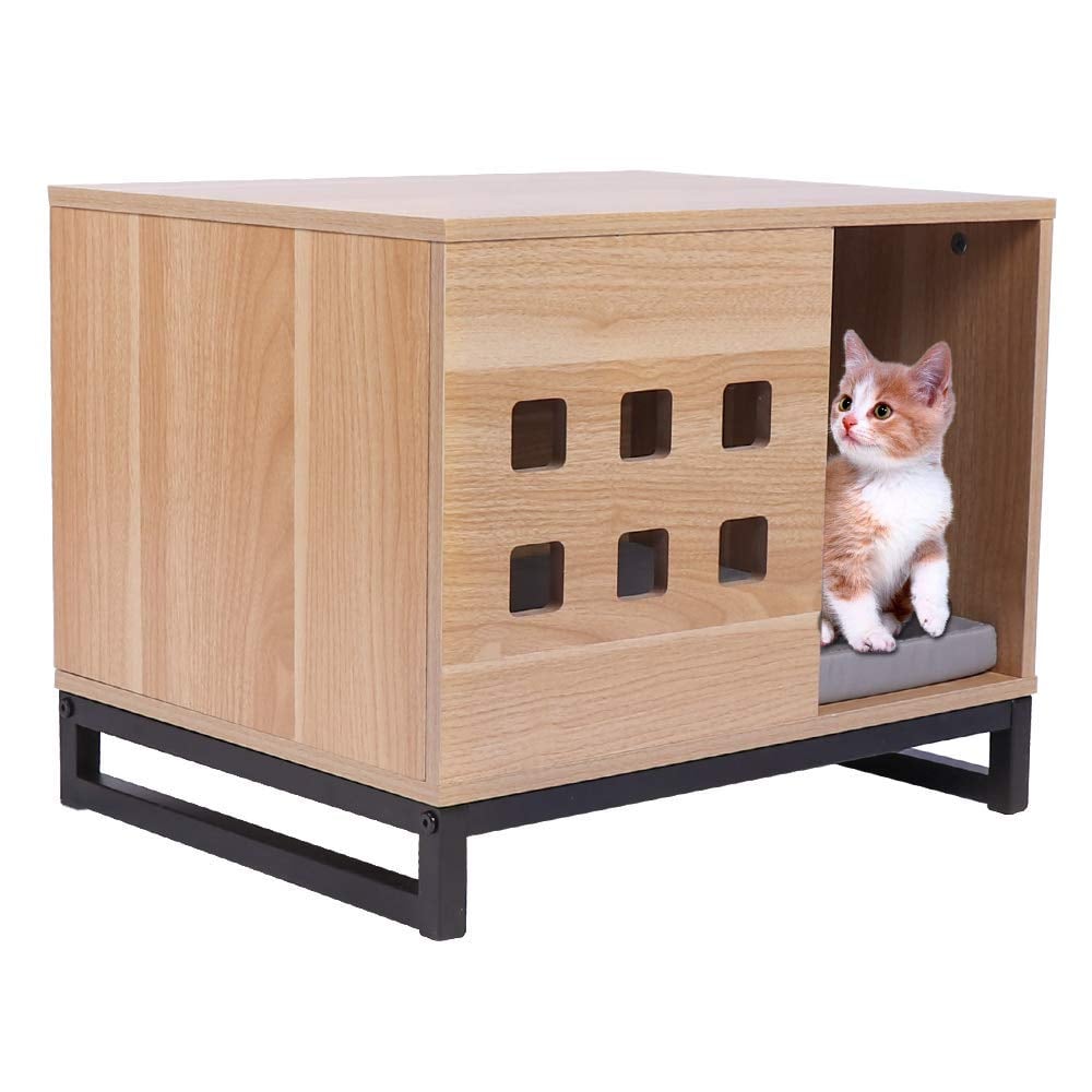 BBvilla Rectangle Wooden Pet House Table