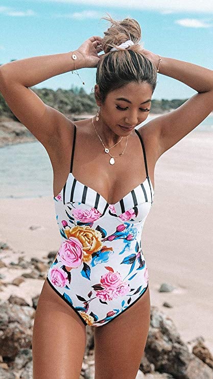 CUPSHE Floral One-Piece Swimsuit