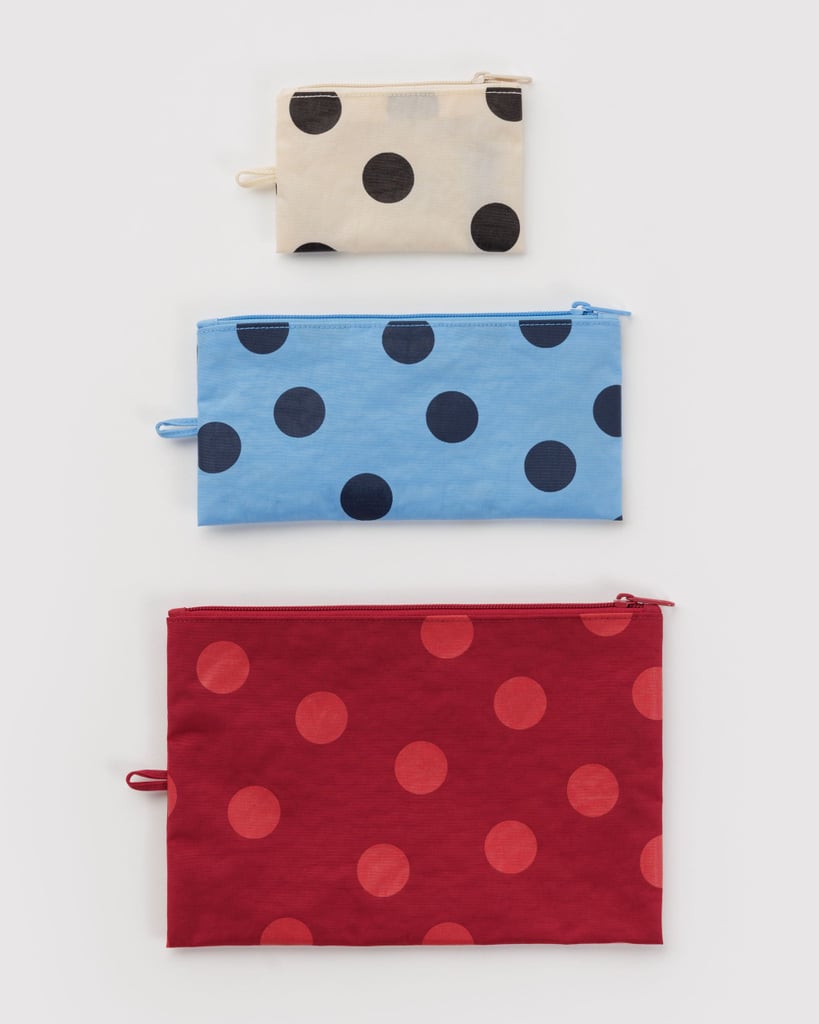 Baggu Flat Pouch Set in Polka Dot Mix
