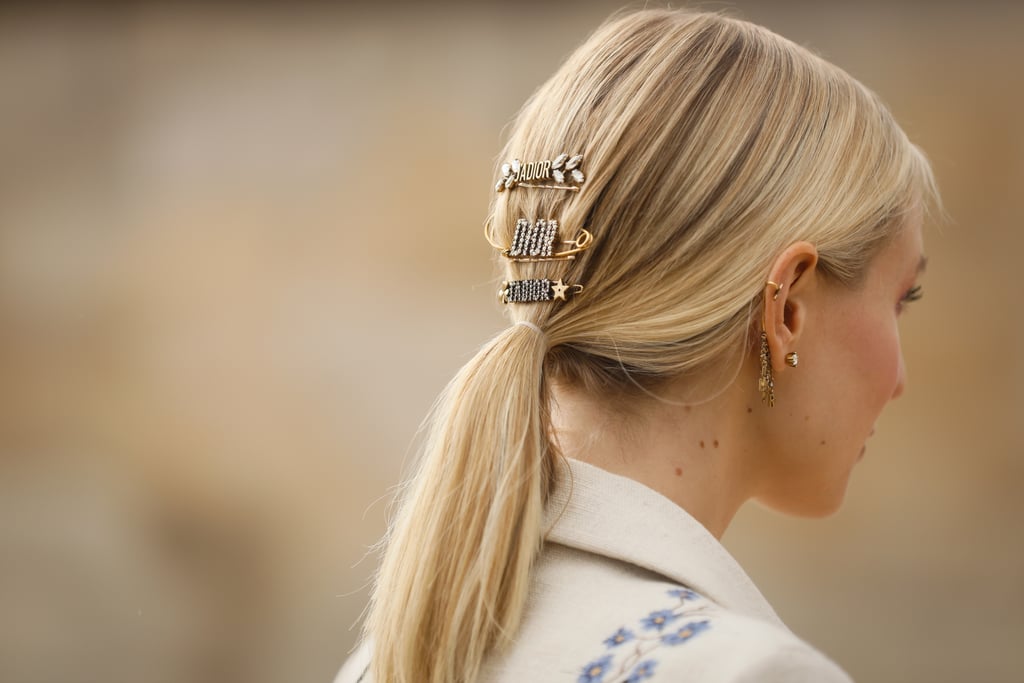 Stay-at-Home Summer Hair Trend: Slicked-Back Low Ponytail With Stacked Clips