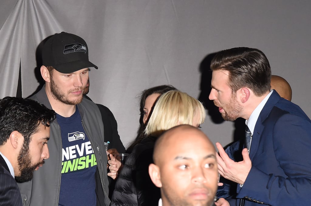 Chris Pratt and Chris Evans caught up at the Maxim bash.