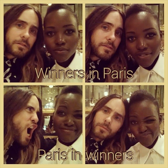 Lupita Nyong'o and Jared Leto posed for an adorable set of selfies in Paris.
Source: Instagram user lupitanyongo