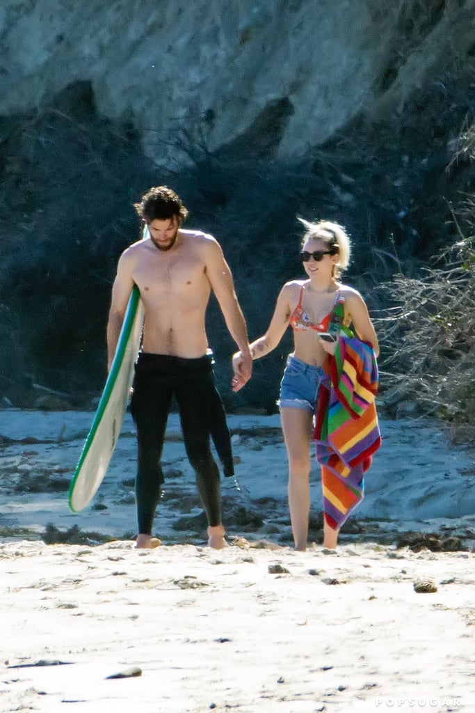 Miley and Liam got cozy on the beach in Malibu, CA, during a sunny date in March 2017.