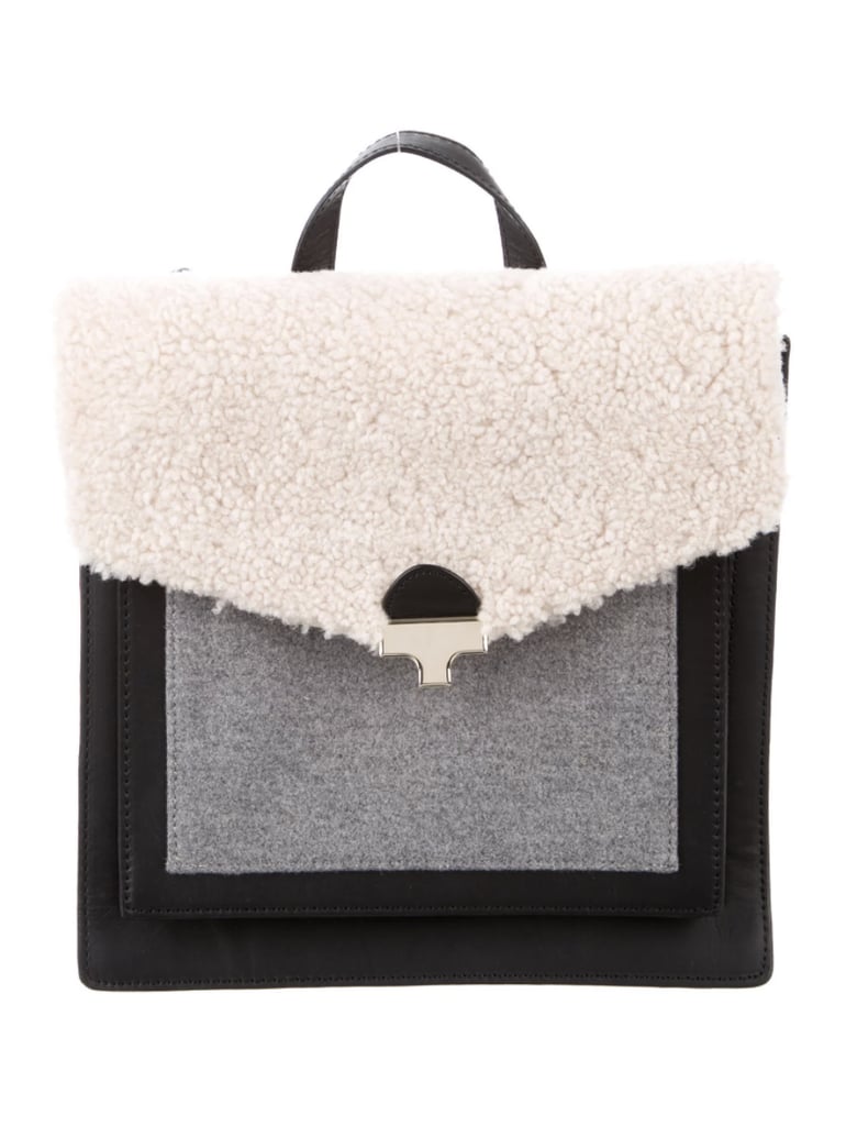 Loeffler Randall Shearling-Trimmed Lock Backpack