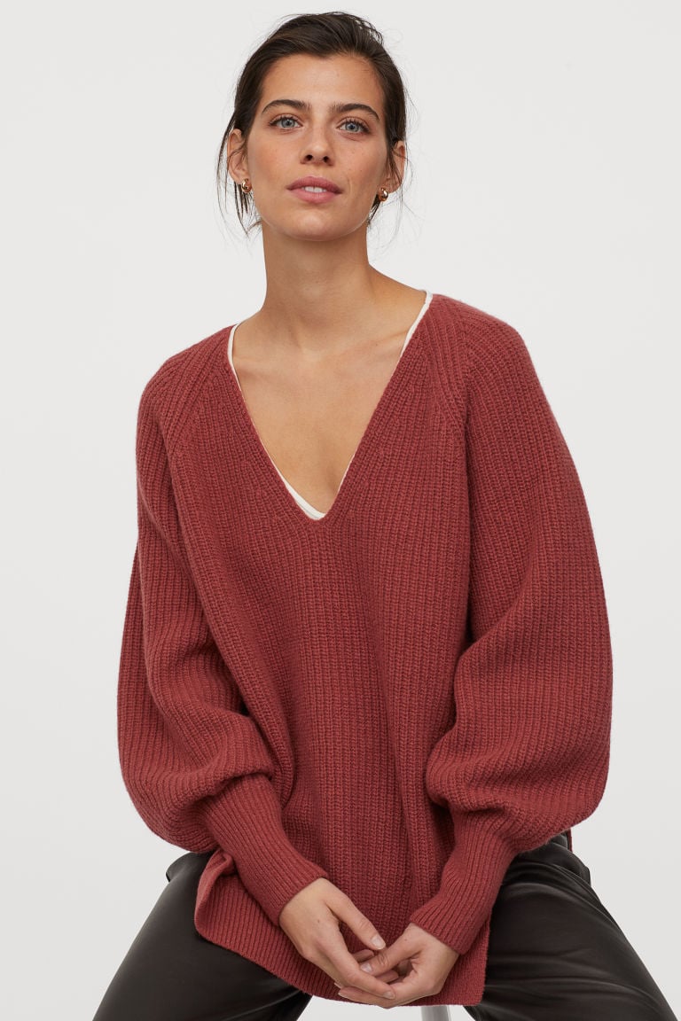 Rib-knit Wool Sweater