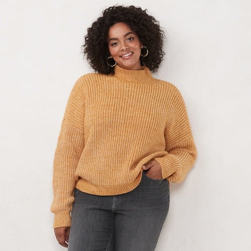 LC Lauren Conrad Plus Size Knit Pullover Sweater