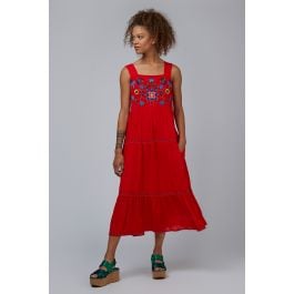 Louche Paz Embroidered Tiered Midi Dress