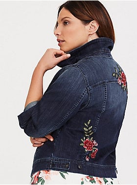 Rose Embroidered Jean Jacket