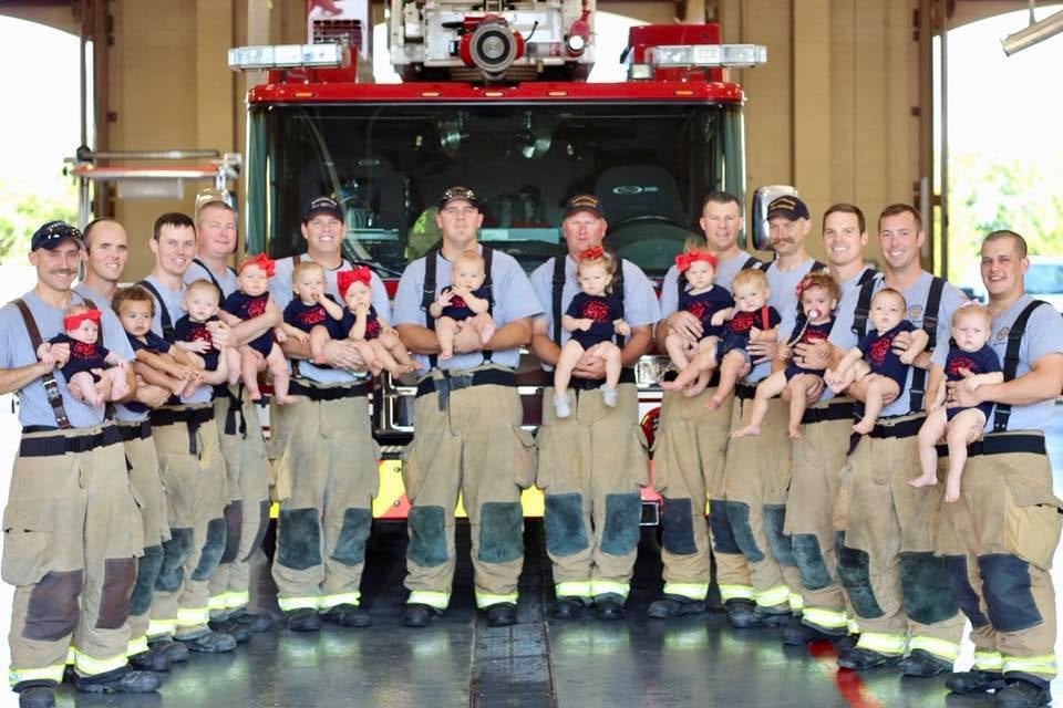 New Dad Firefighters Holding Babies Popsugar Family