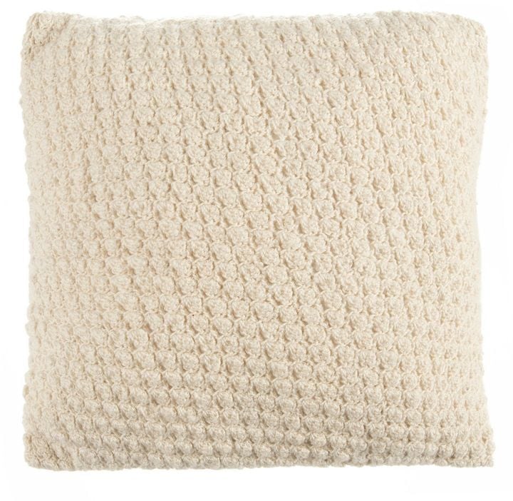 Beekman 1802 Sangerfield Crochet Square Throw Pillow in Natural (80