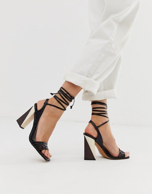 ASOS Design Hummer Strappy Block Heeled Sandals