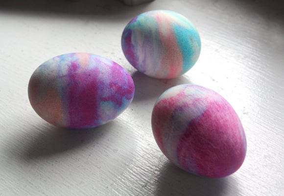 Whipped Cream Dyed Eggs