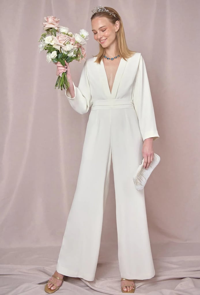 Wedding Jumpsuits: Rixo Emilia Silk Tuxedo Jumpsuit