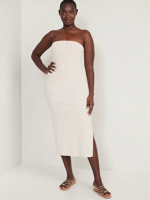 Old Navy Fitted Rib-Knit Midi Tube Dress