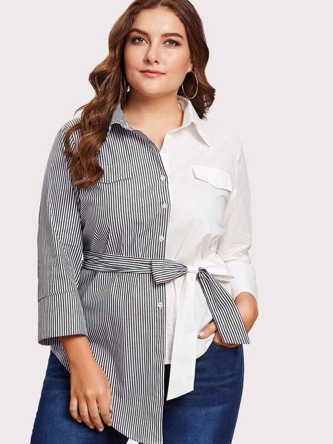 Shein Self-Tie Cut and Sew Shirt