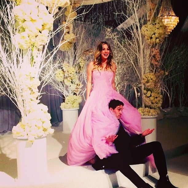 Kaley Cuoco and Ryan Sweeting gave guests a comedic moment at their wedding on New Year's Eve. 
Source: Instagram user normancook