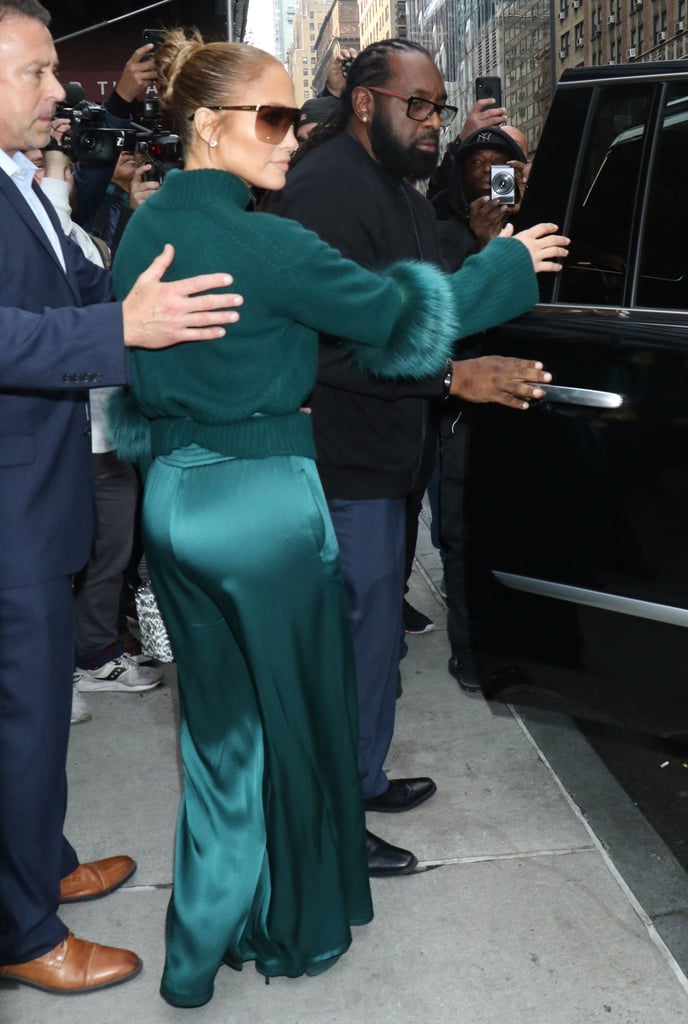Jennifer Lopez's Green Sally LaPointe Outfit in NYC