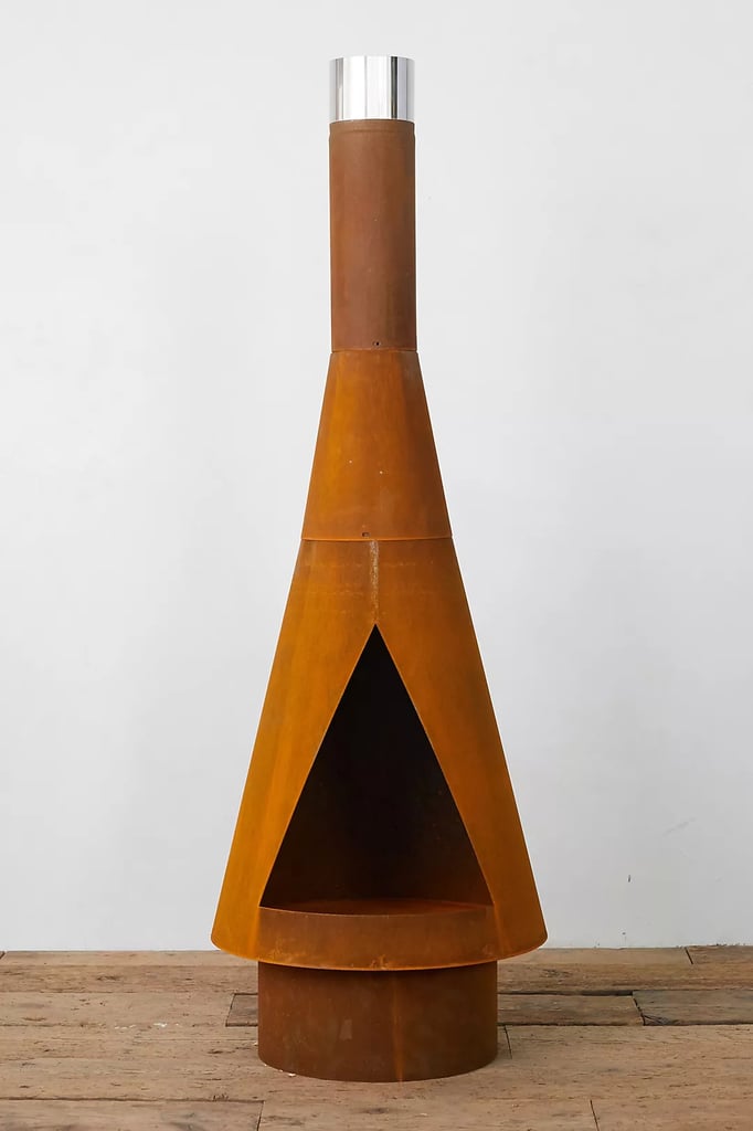 A Outdoor Fireplace: Angled Obelisk Chiminea