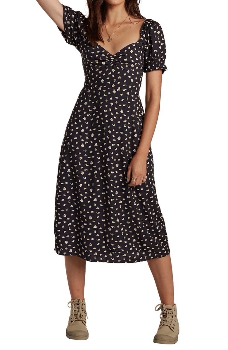 Spring floral midi dress