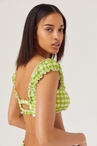 Out From Under Betsy Gingham Ruffle Bikini Top